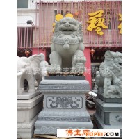 厂家生产直销3.2米高青石石雕北京狮子，放大门口镇宅僻邪