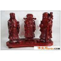 三仙福禄寿木雕工艺品 越南进口红木佛像木雕批发
