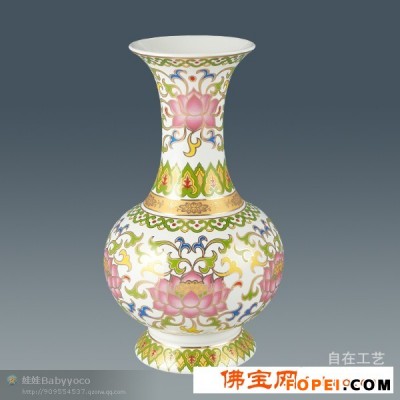 唐彩花瓶 陶瓷花瓶 供品 陶瓷佛具 